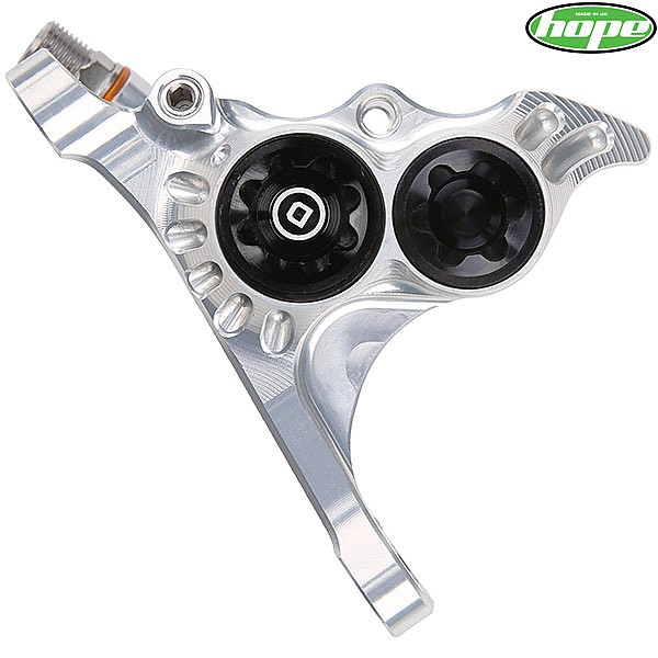 Hope RX4+ Caliper Complete - Flat Mount Front+20 - DOT - Silver