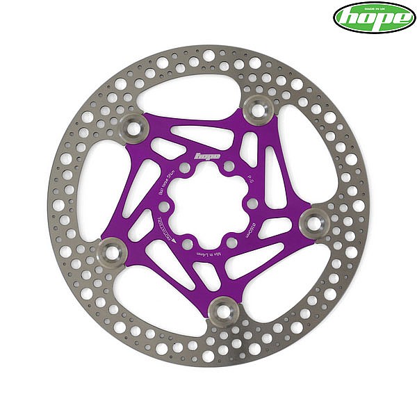 Hope Road 6 Bolt Floating Disc Rotor - Purple - 160mm