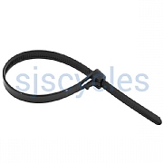 Cable Tie Black 7.6mm x 200 mm Long - Reusable